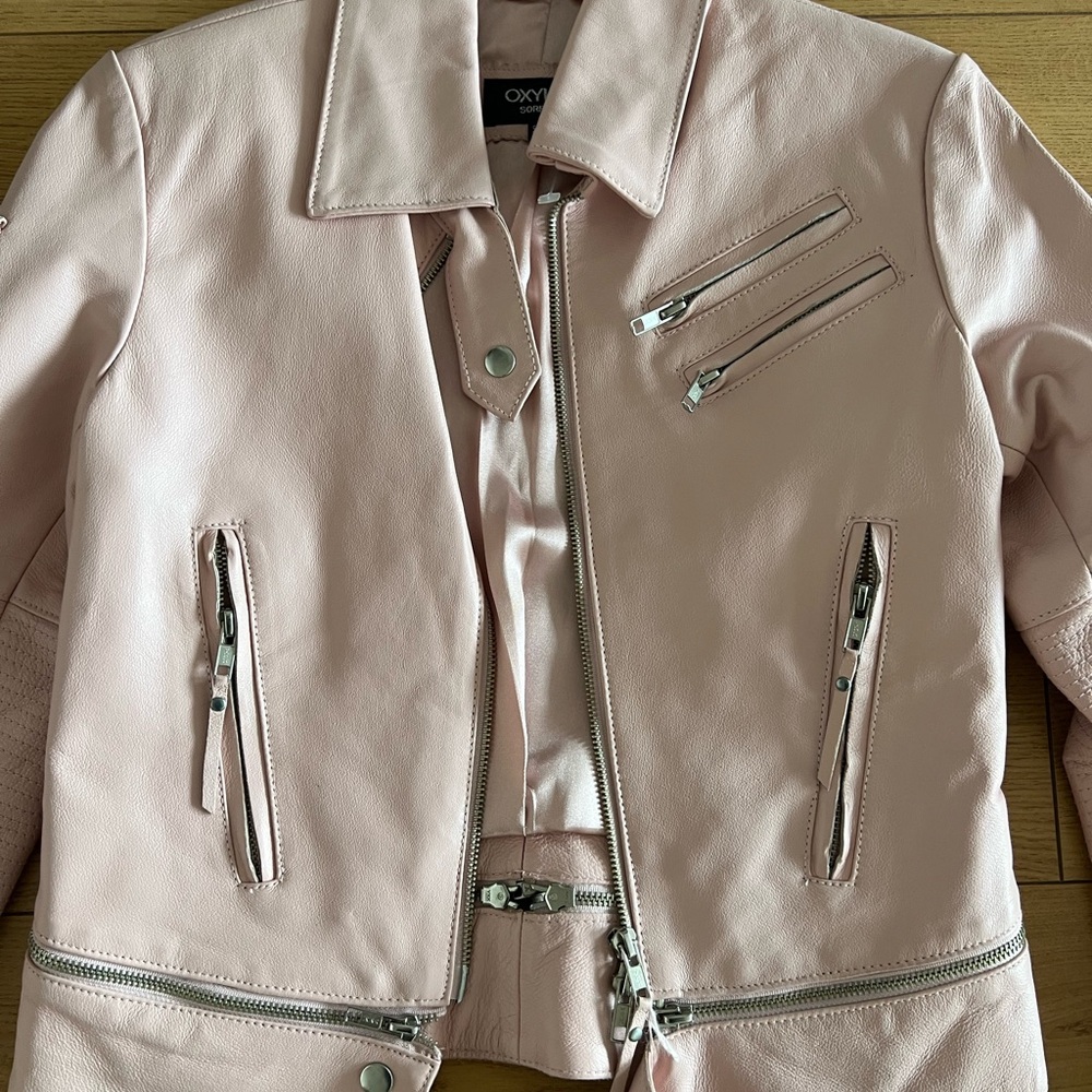 Pink Leather Jacket S - Picture 3 of 6